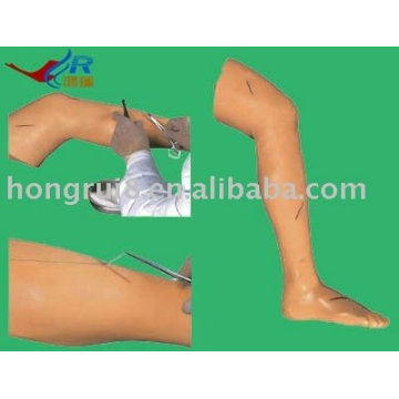 Simulateur de sutures chirurgicales complètes, modèle de jambe humaine suturée